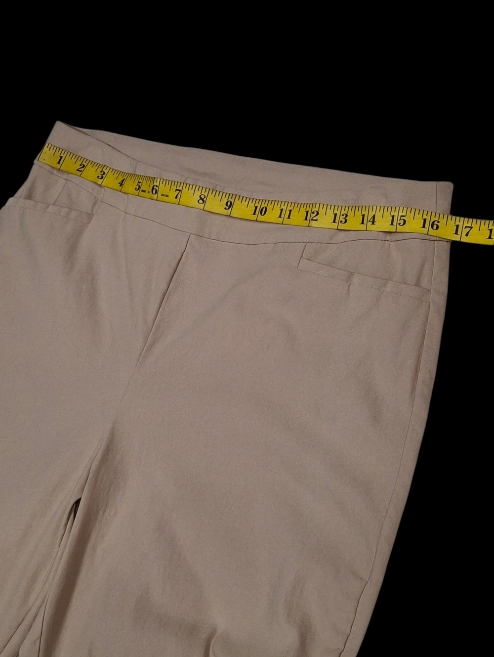 Chico's Pull-On Straight Leg Stretchy Beige Rayon Blend Pants Women Size 2 Large - Picture 9 of 15
